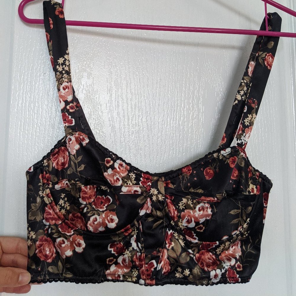 KIMCHI BLUE - UO Floral Bustier Crop Top